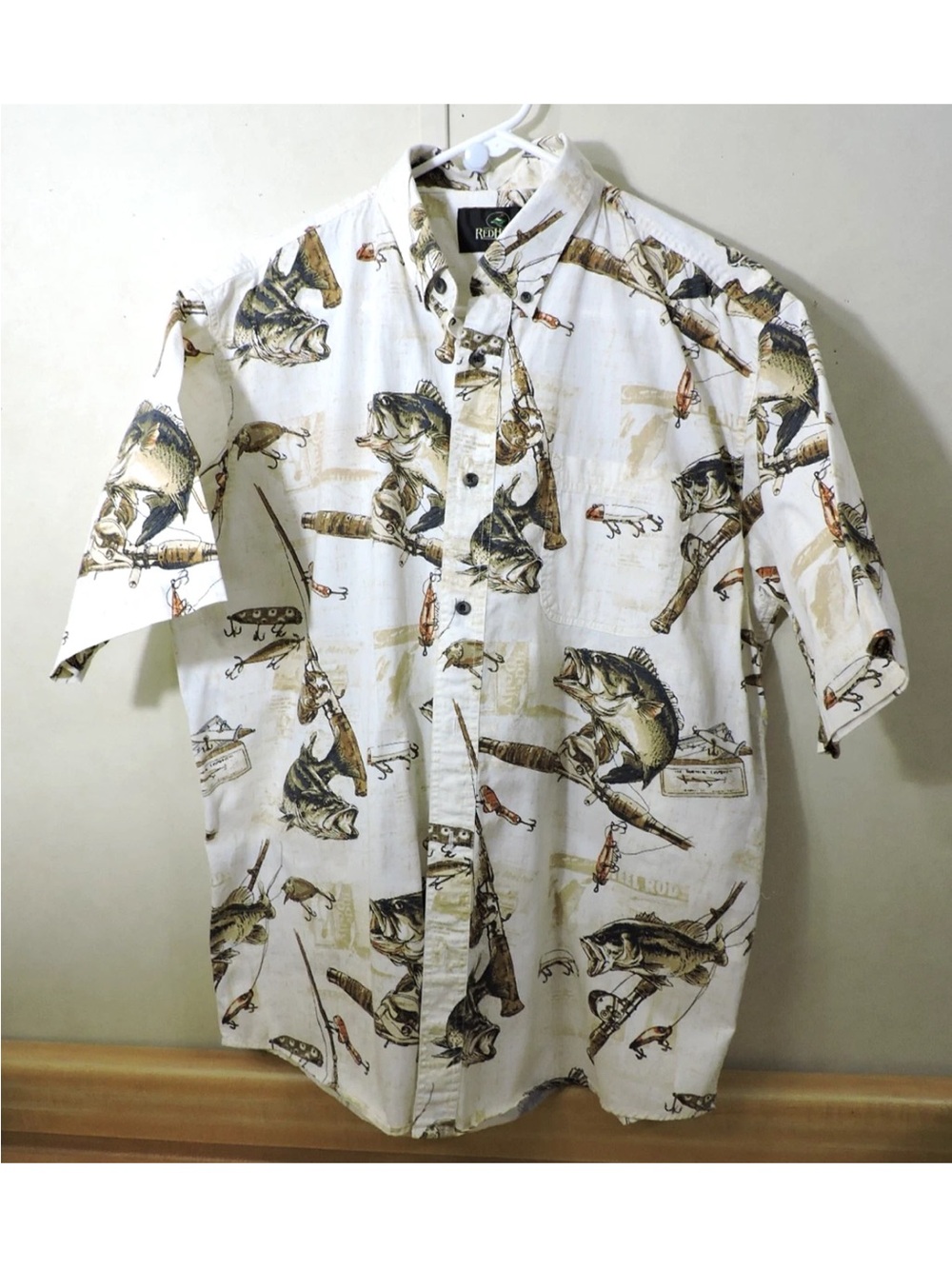 RedHead Shirt Mens Size XL Fish Button Short Sleeve